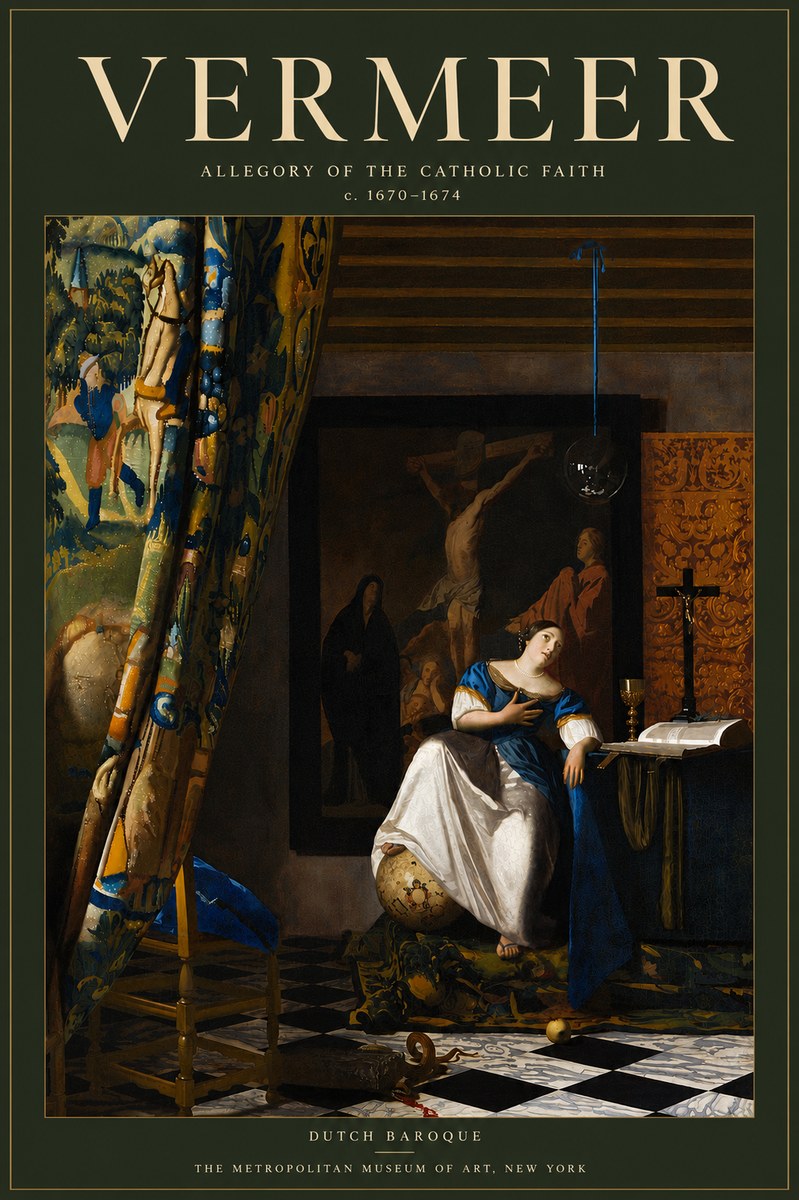 Vermeer Allegory of the Catholic Faith No6 - Póster