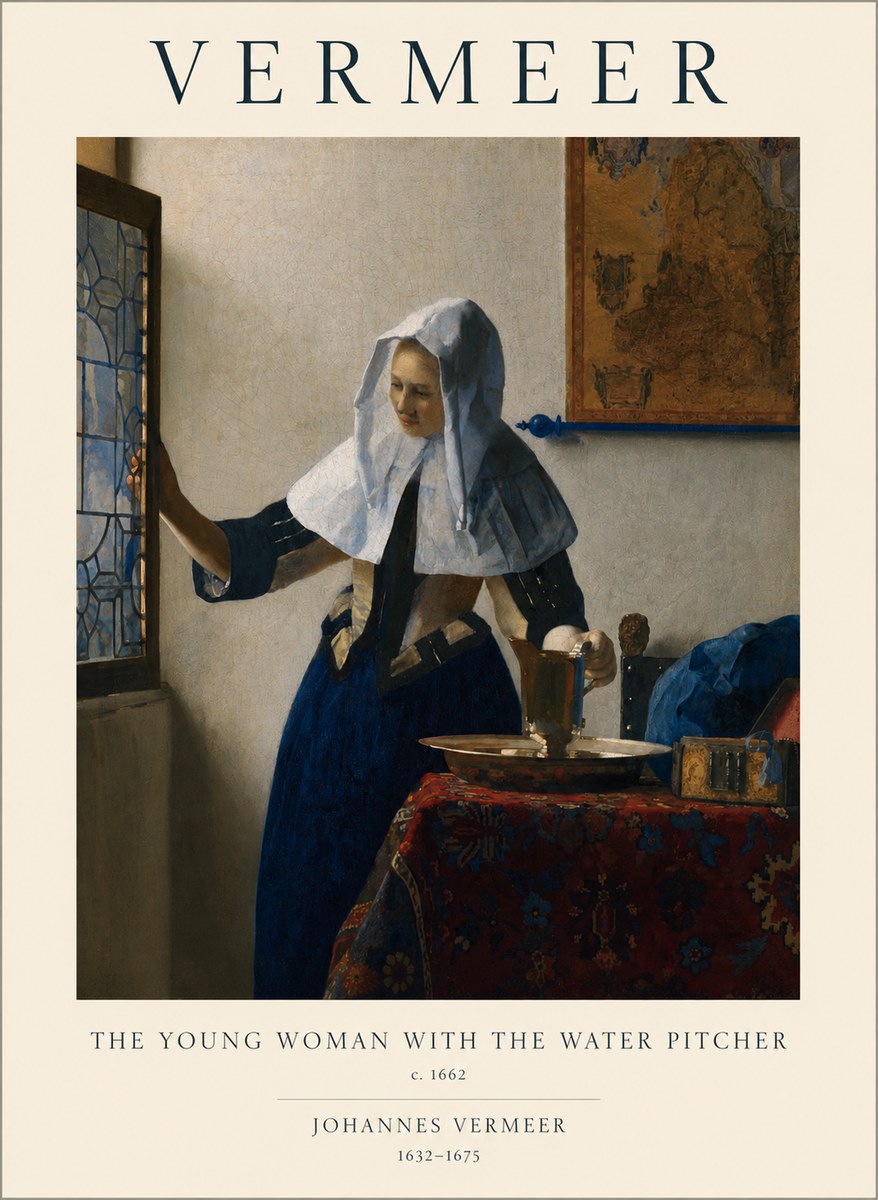Vermeer The Young Woman with the Water Pitcher No1 - Póster