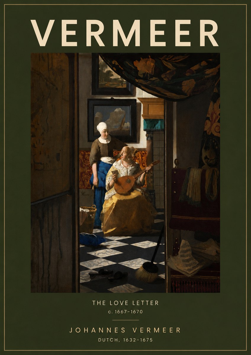 Vermeer The Love Letter No5 - Póster