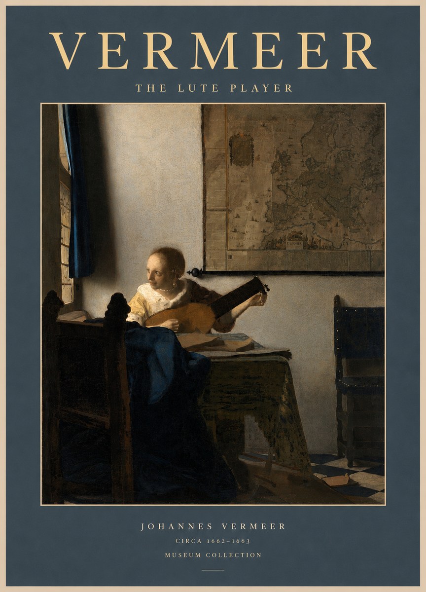 Vermeer The Lute Player No2 - Póster