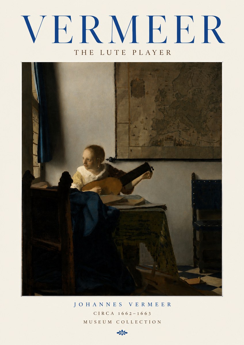 Vermeer The Lute Player No3 - Póster