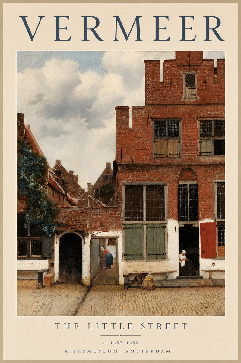 Vermeer The Little Street No5 - Póster