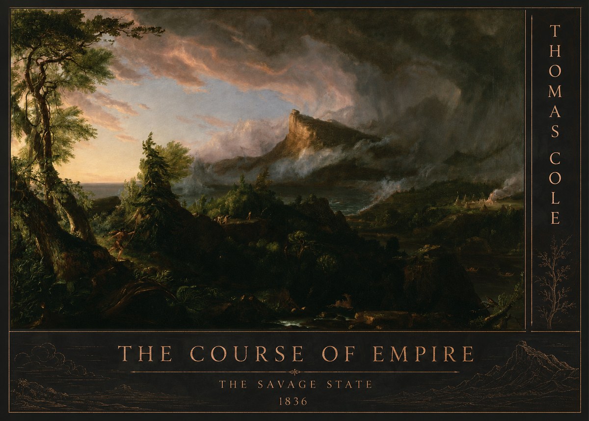 Thomas Cole The Course of Empire: the Savage State I No2 - Póster