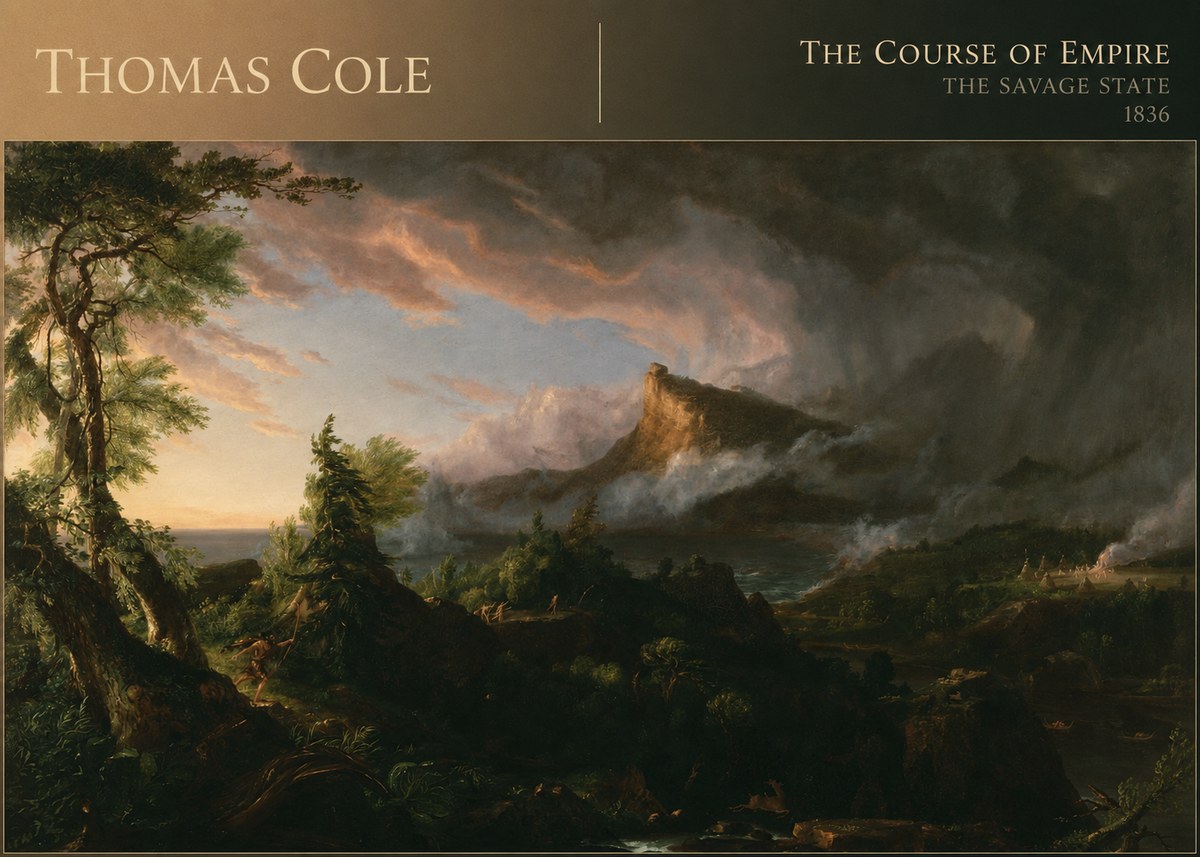 Thomas Cole The Course of Empire: the Savage State I No6 - Póster