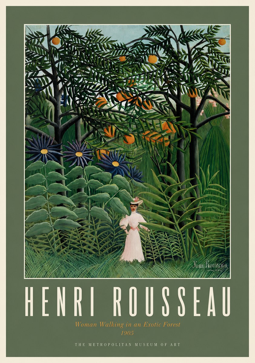 Rousseau Woman Walking in an Exotic Forest No2 - Póster