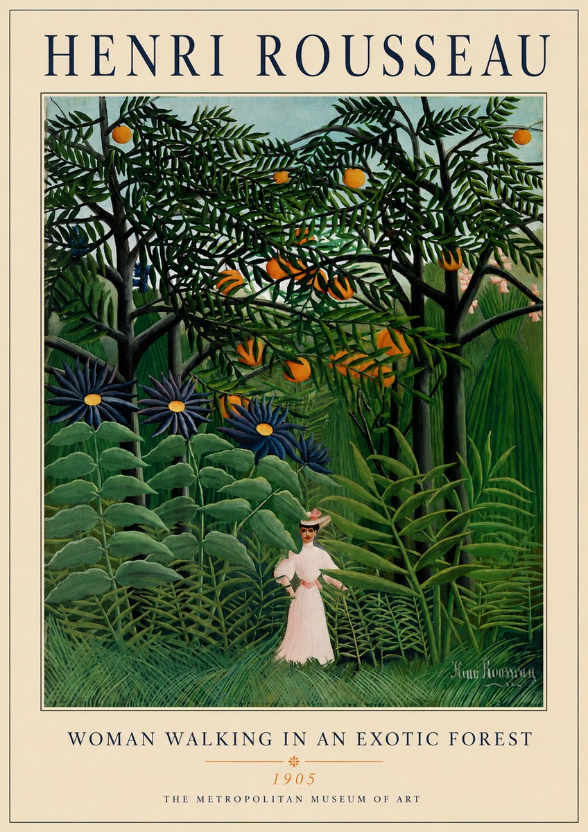 Rousseau Woman Walking in an Exotic Forest No4 - Póster