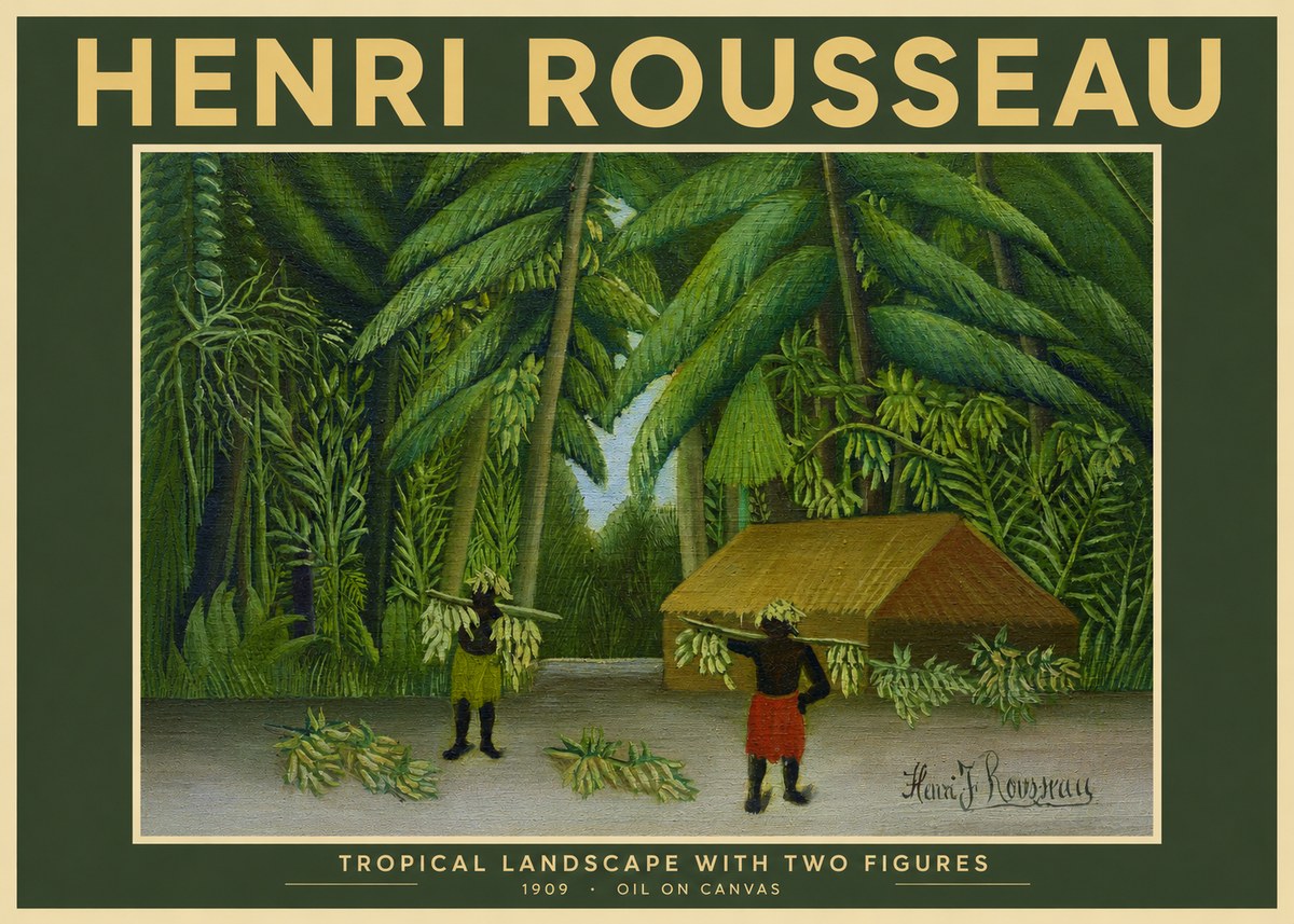Rousseau Tropical Landscape with Two Figures No2 - Póster