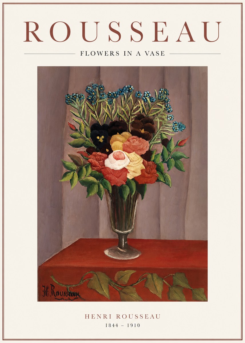 Rousseau Flowers in a Vase No1 - Póster