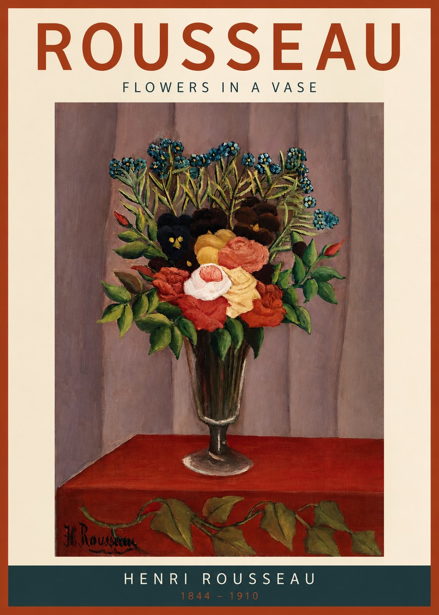 Rousseau Flowers in a Vase No3 - Póster