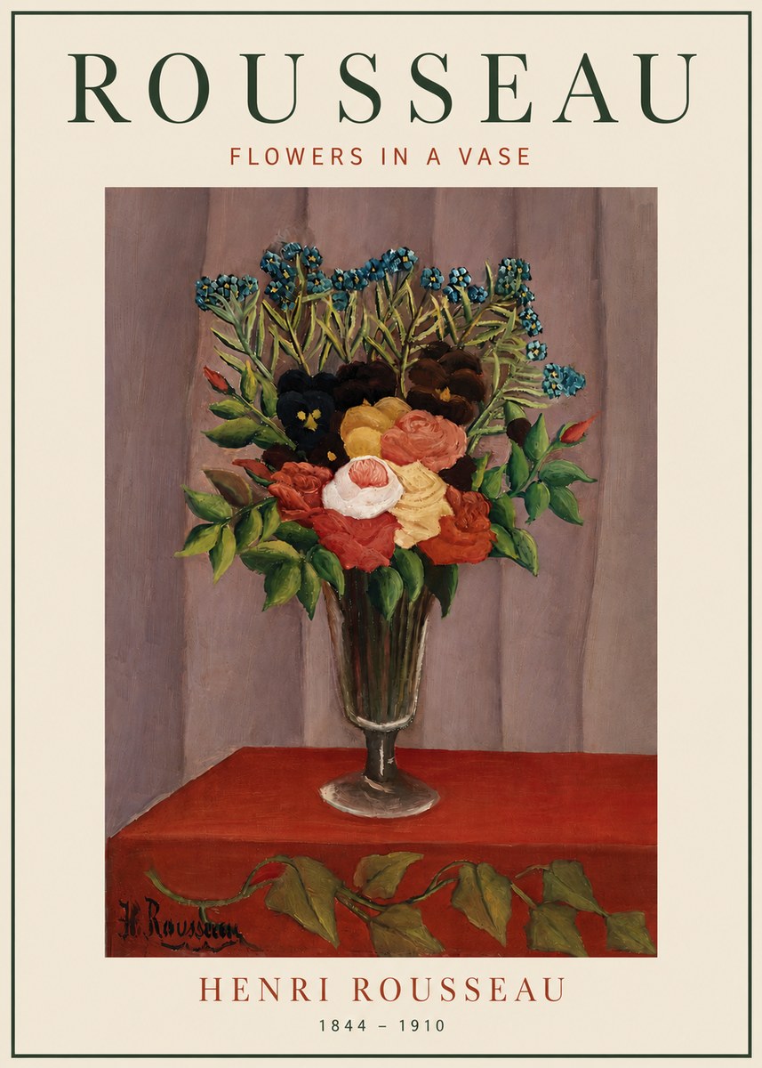 Rousseau Flowers in a Vase No4 - Póster
