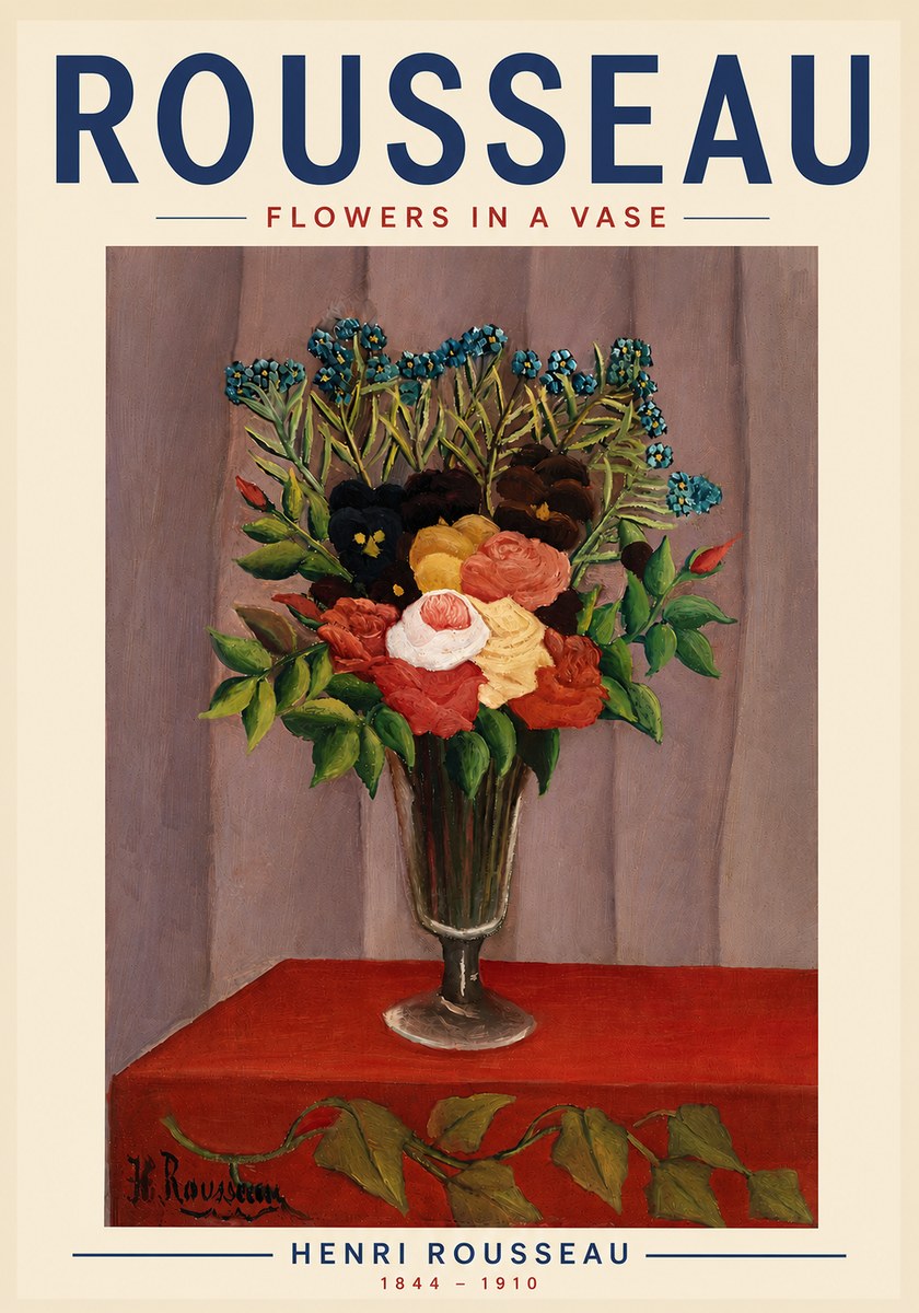Rousseau Flowers in a Vase No5 - Póster