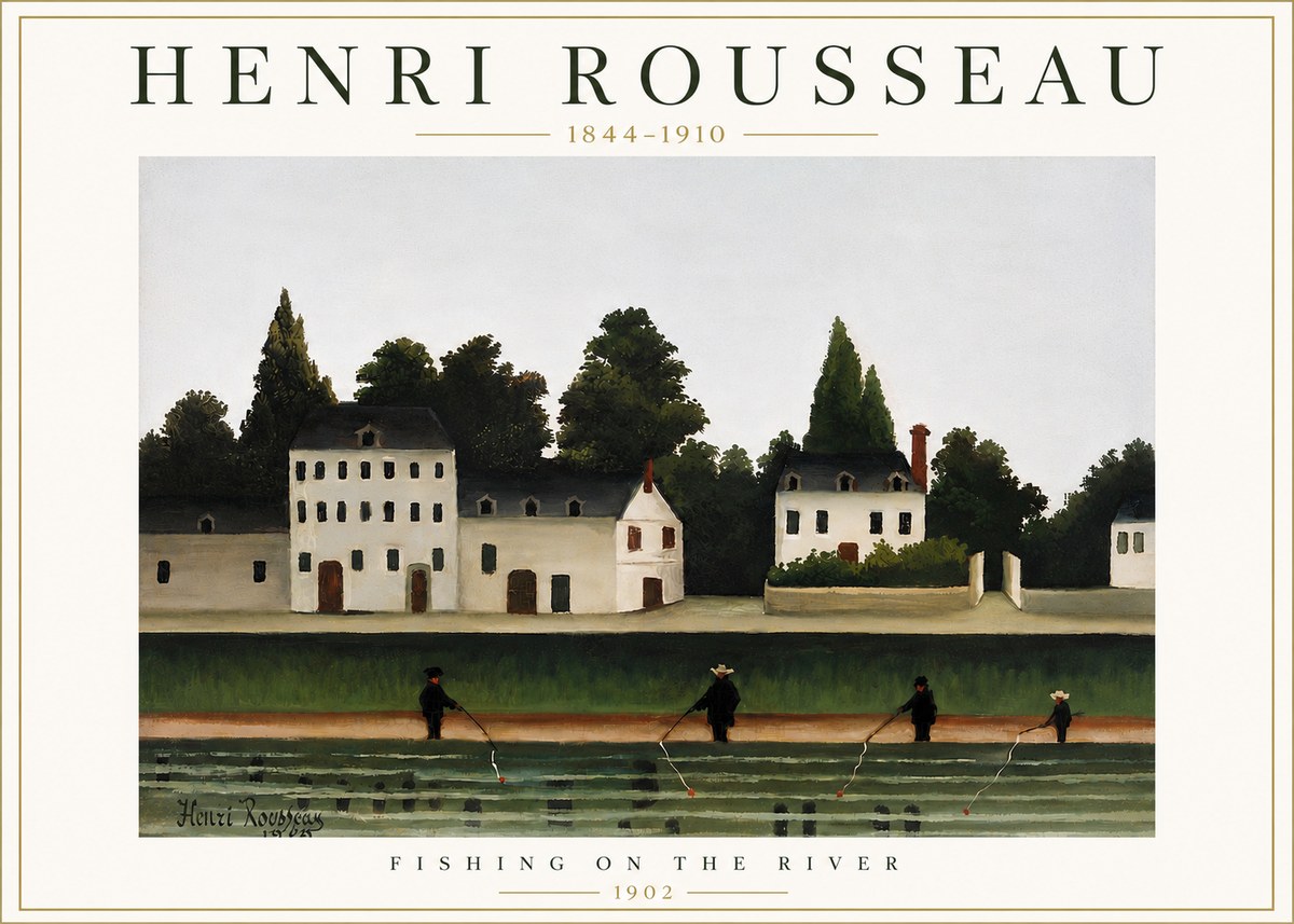 Rousseau Fishing on the River No6 - Póster