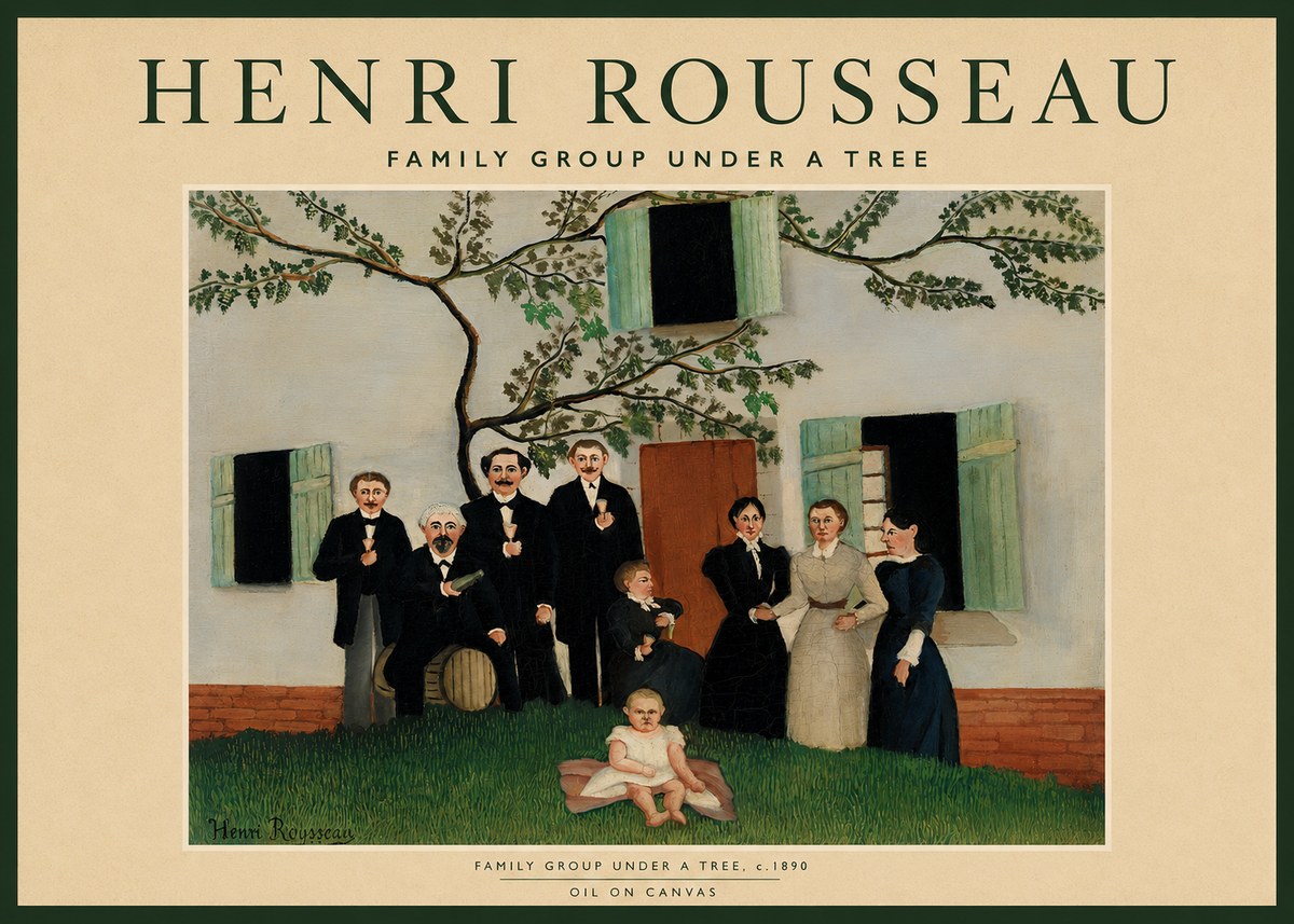 Rousseau Family Group Under a Tree No2 - Póster