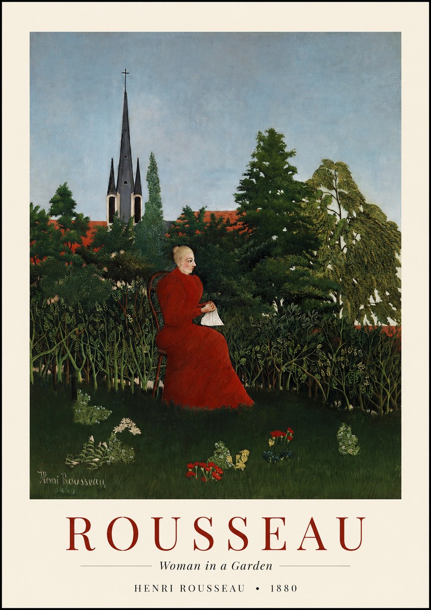 Rousseau Woman in a Garden No1 - Póster