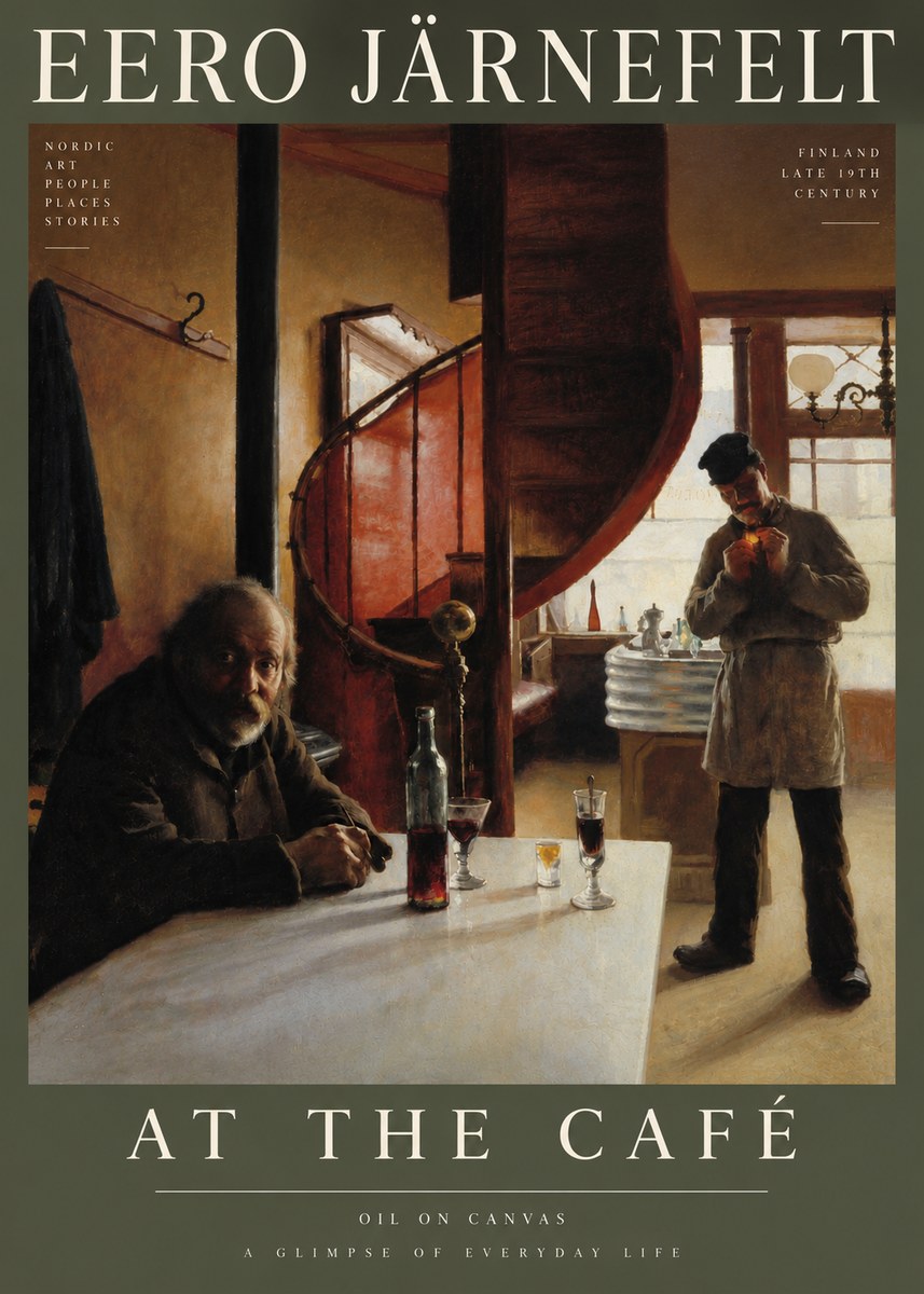 Eero Järnefelt Interior with Two Men No6 - Póster