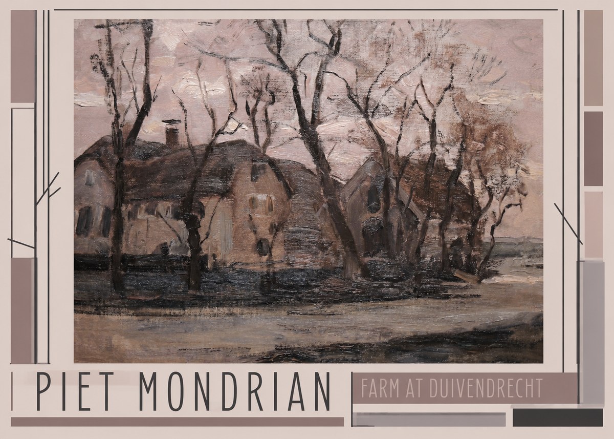 Piet Mondrian Farm at Duivendrecht No1 - Póster