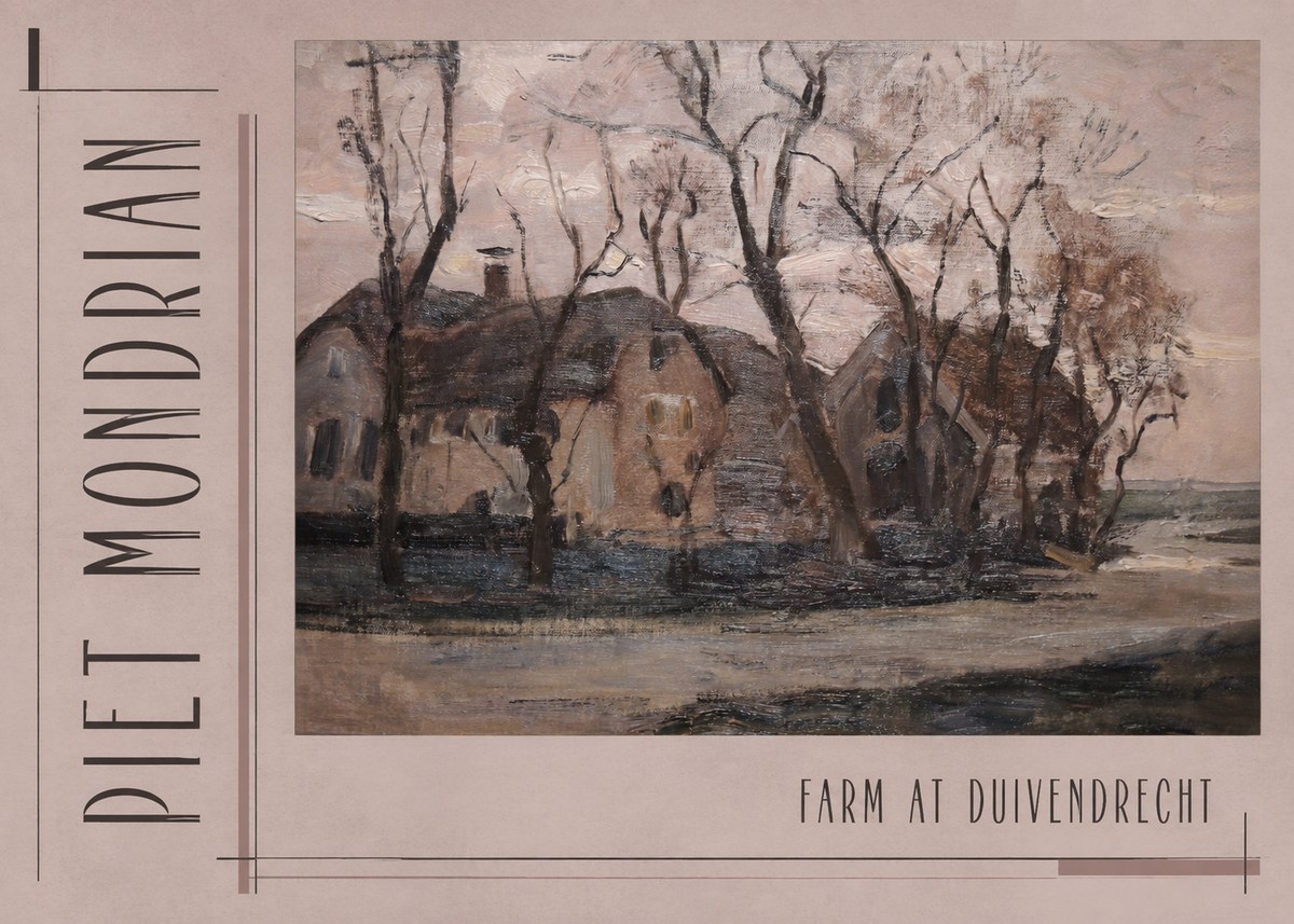 Piet Mondrian Farm at Duivendrecht No3 - Póster