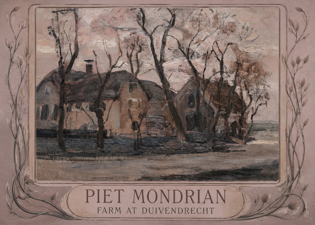 Piet Mondrian Farm at Duivendrecht No4 - Póster