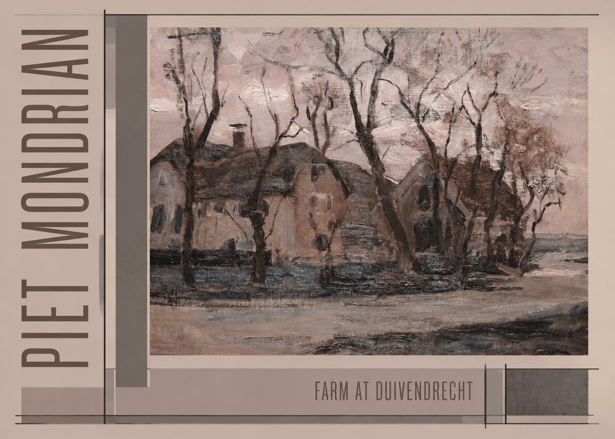 Piet Mondrian Farm at Duivendrecht No6 - Póster