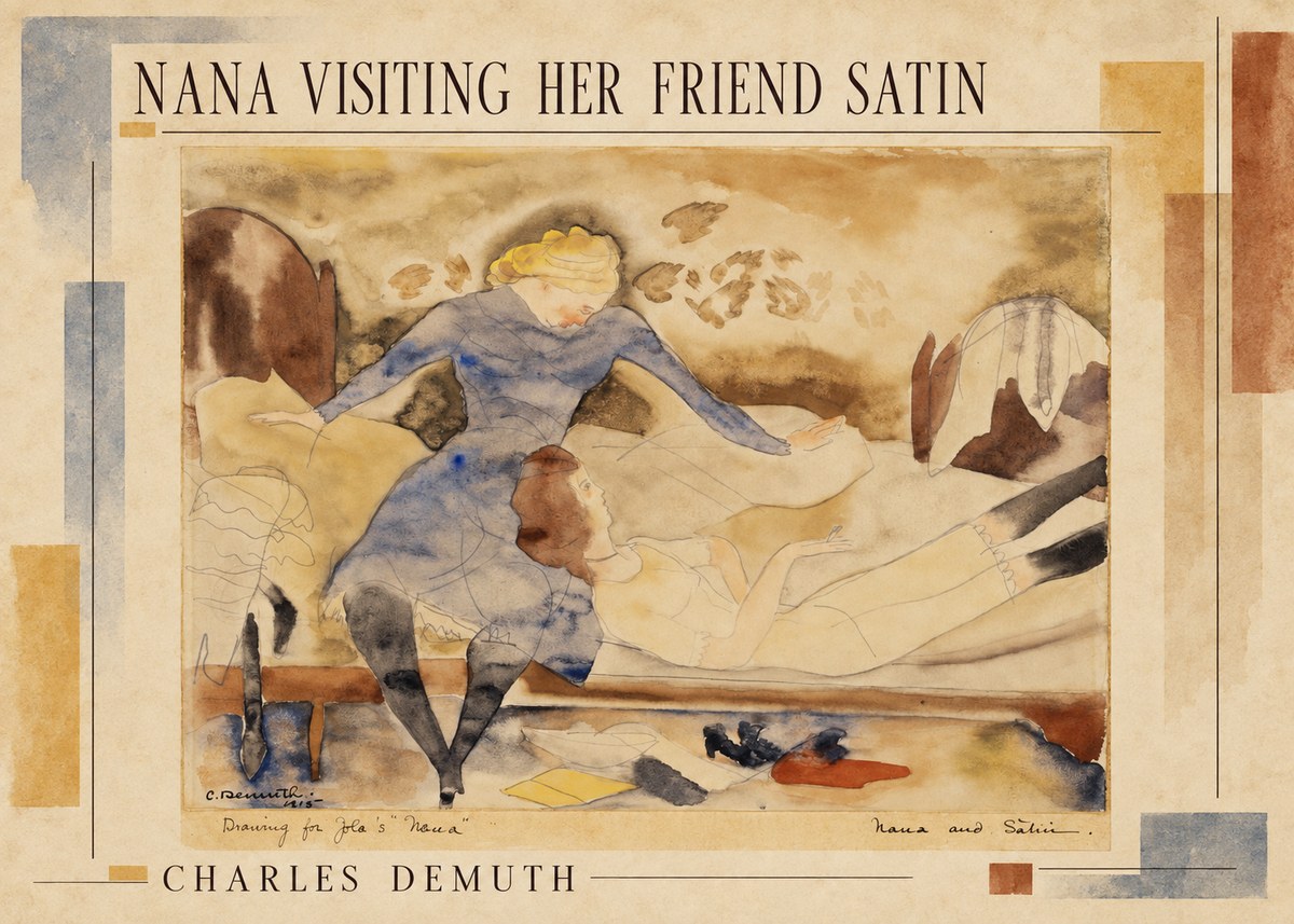 Charles Demuth Nana Visiting Her Friend Satin No2 - Póster