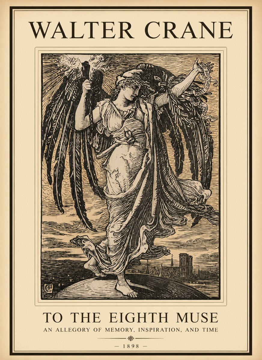 Walter Crane To the Eighth Muse No1 - Póster