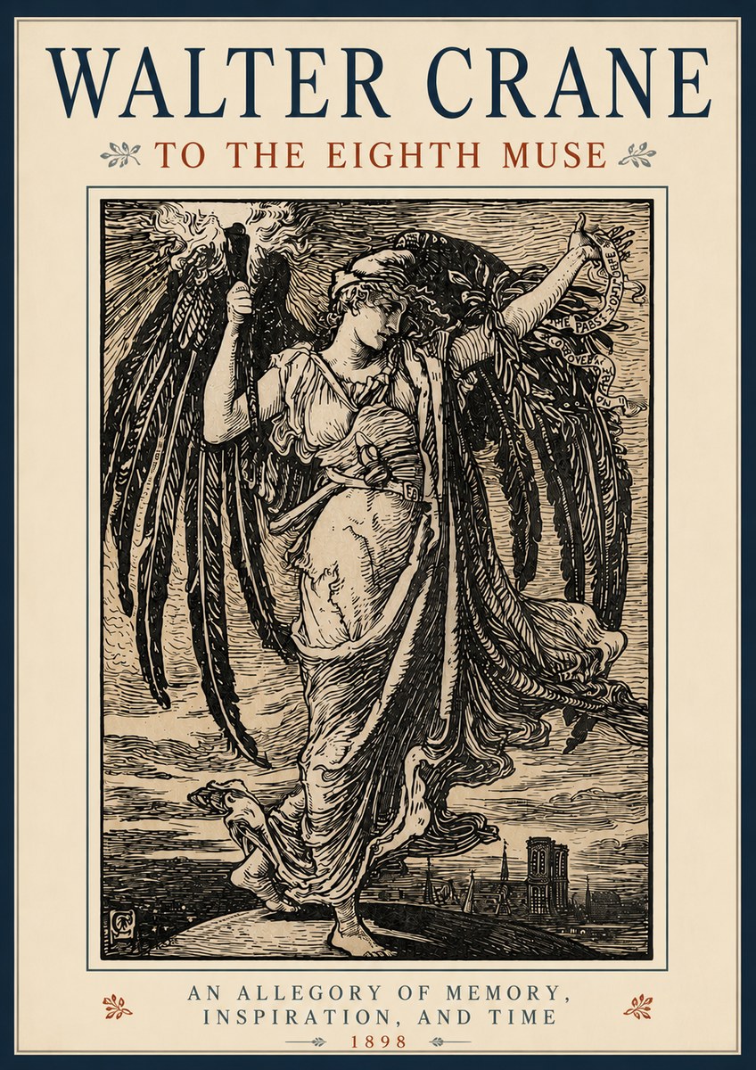 Walter Crane To the Eighth Muse No4 - Póster