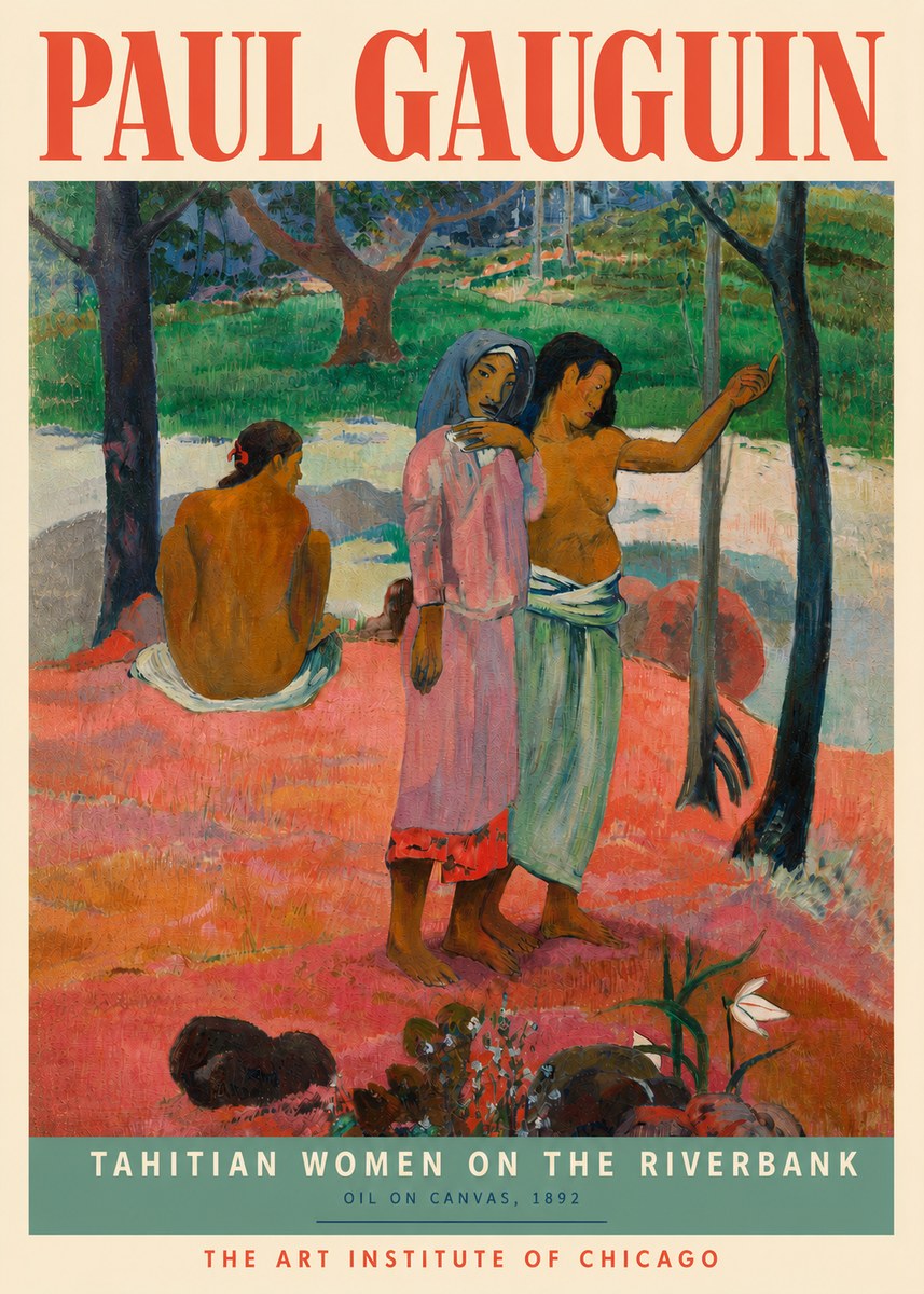 Paul Gauguin Tahitian Women on the Riverbank No3 - Póster