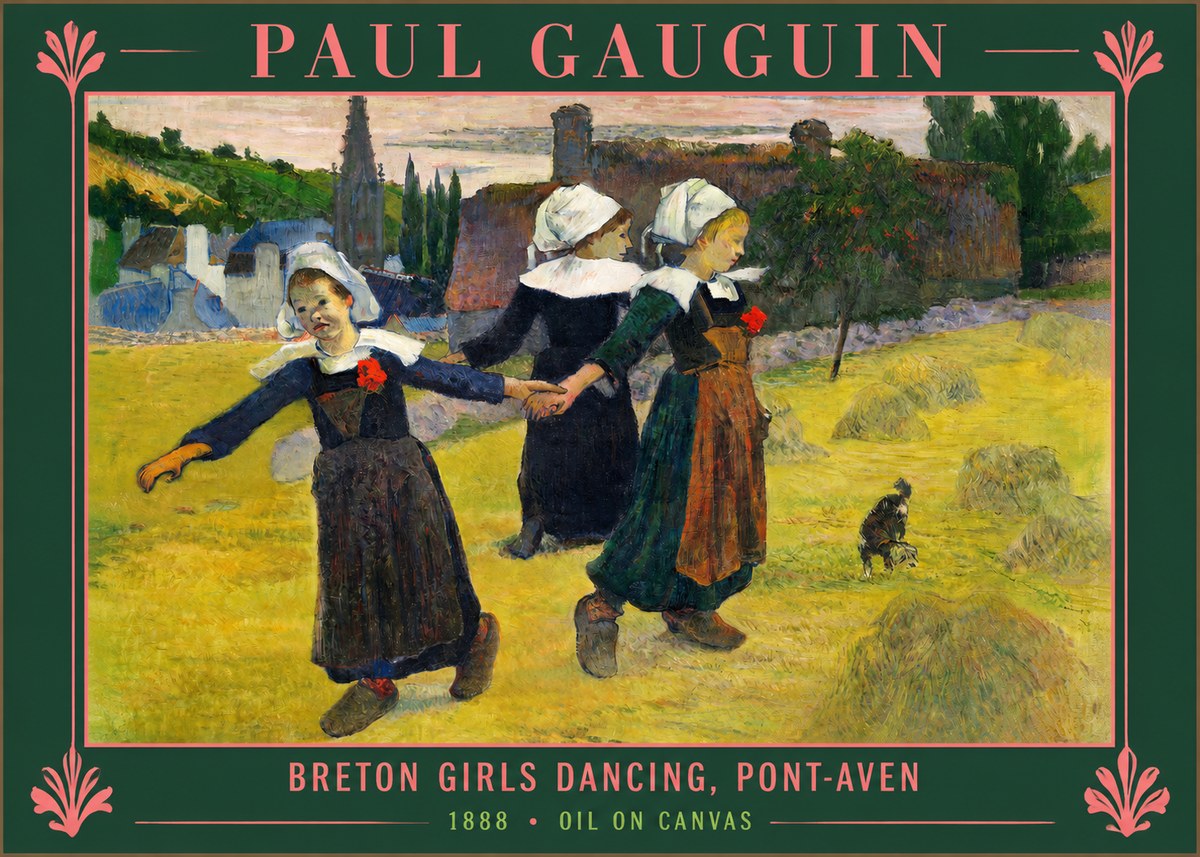 Paul Gauguin Breton Girls Dancing, Pont-aven No2 - Póster