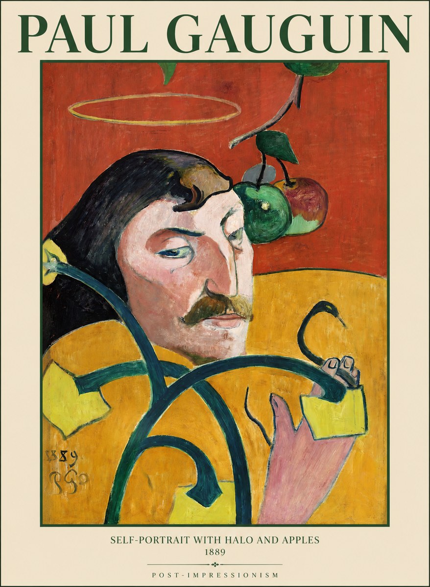 Paul Gauguin Self-portrait with Halo and Apples No6 - Póster