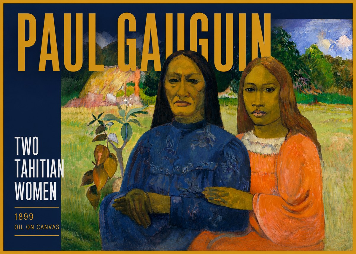 Paul Gauguin Two Tahitian Women II No4 - Póster