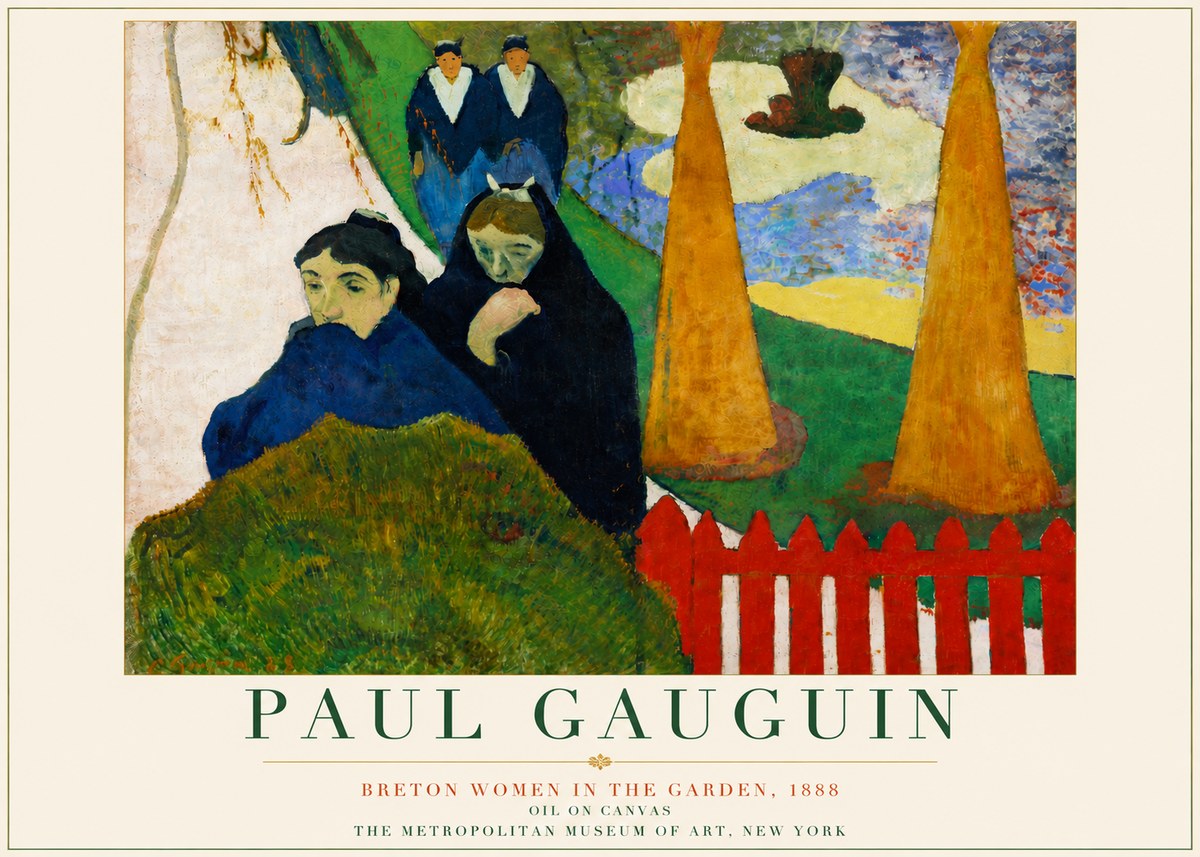 Paul Gauguin Breton Women in the Garden, 1888 No5 - Póster