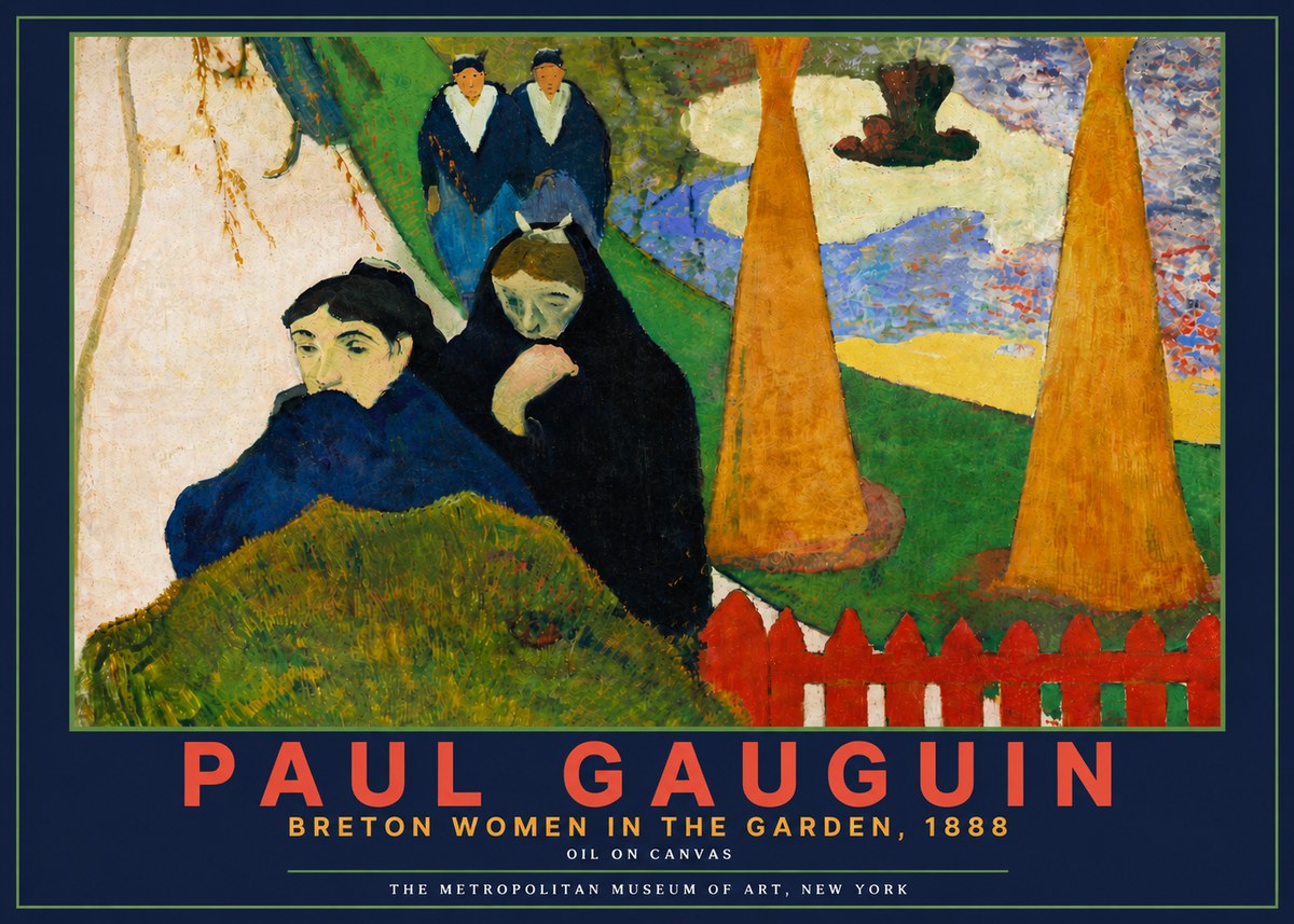 Paul Gauguin Breton Women in the Garden, 1888 No6 - Póster