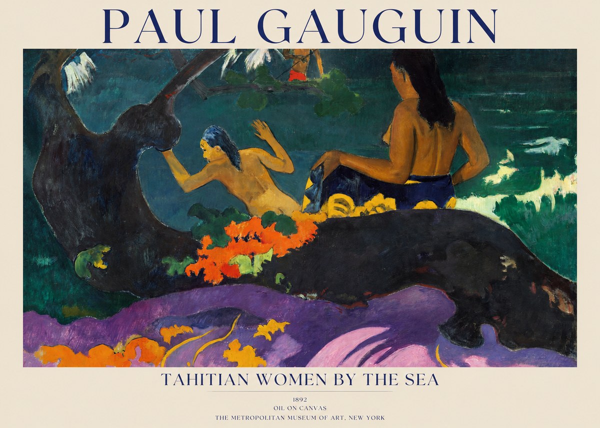 Paul Gauguin Tahitian Women by the Sea No1 - Póster