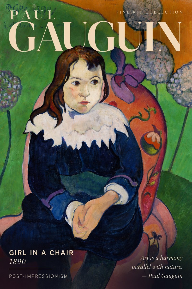 Paul Gauguin Girl in a Chair No4 - Póster