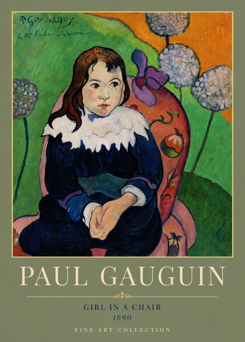 Paul Gauguin Girl in a Chair No5 - Póster