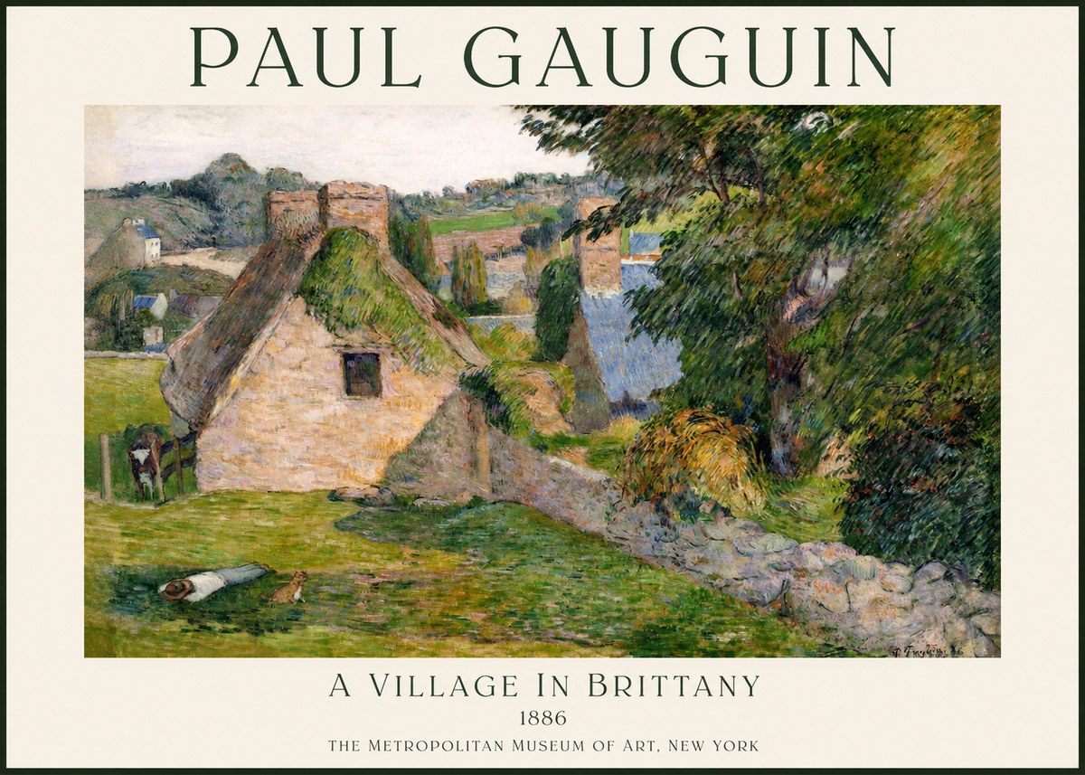 Paul Gauguin A Village in Brittany No1 - Póster