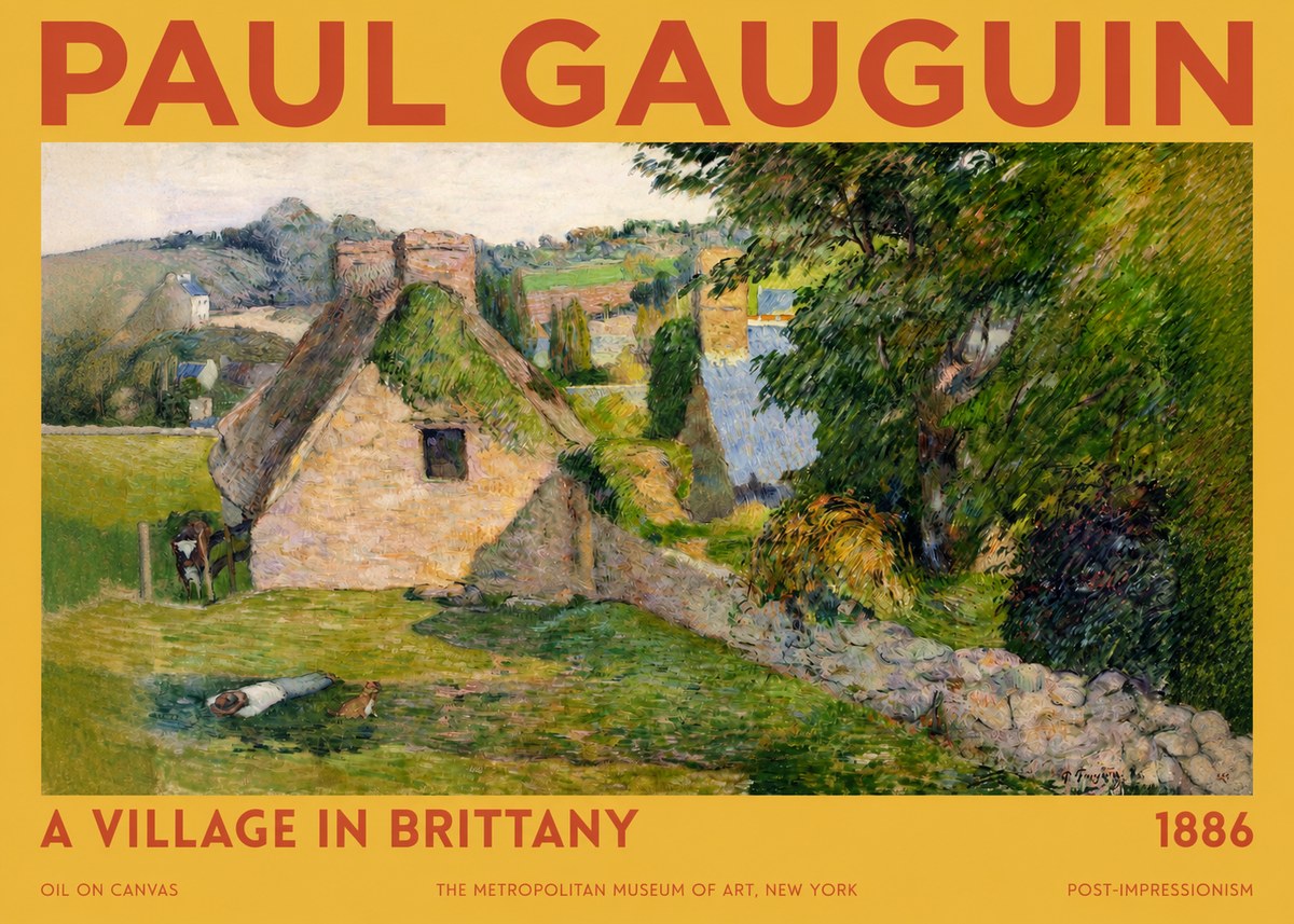 Paul Gauguin A Village in Brittany No2 - Póster