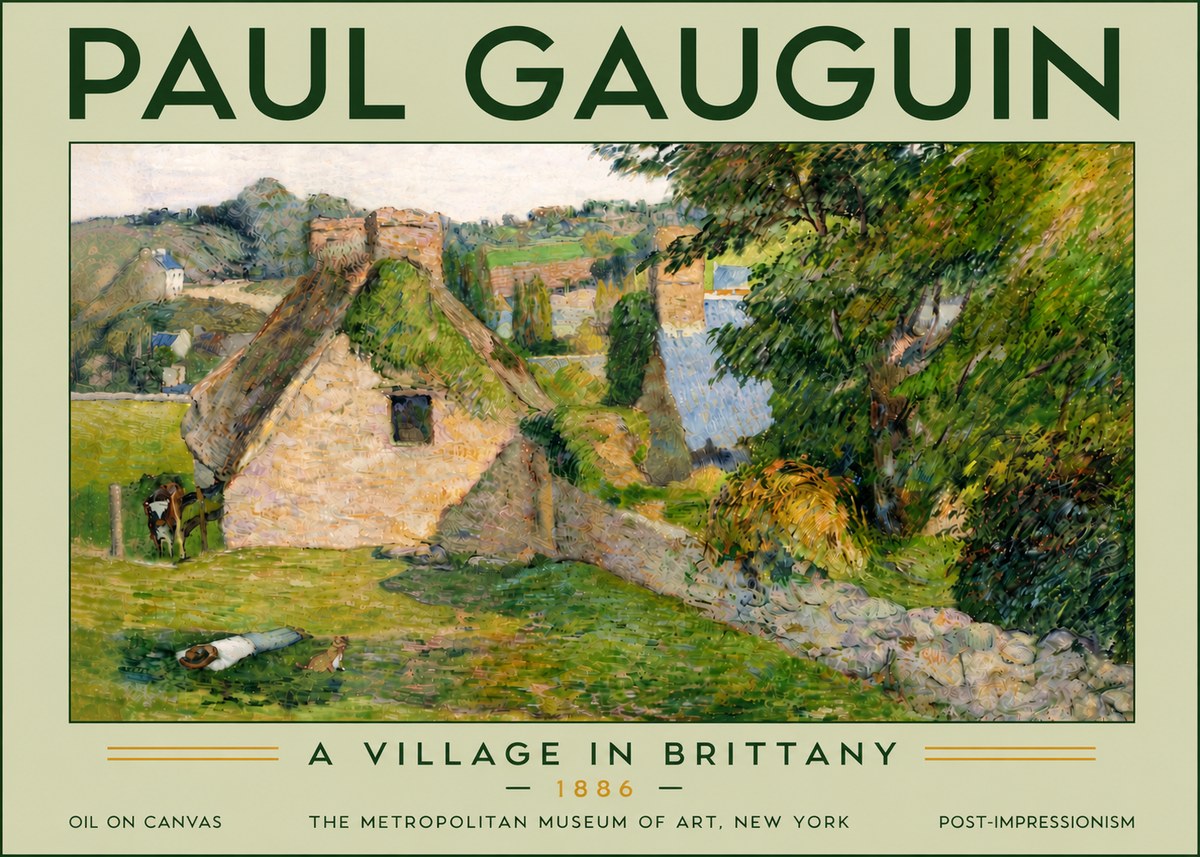 Paul Gauguin A Village in Brittany No6 - Póster