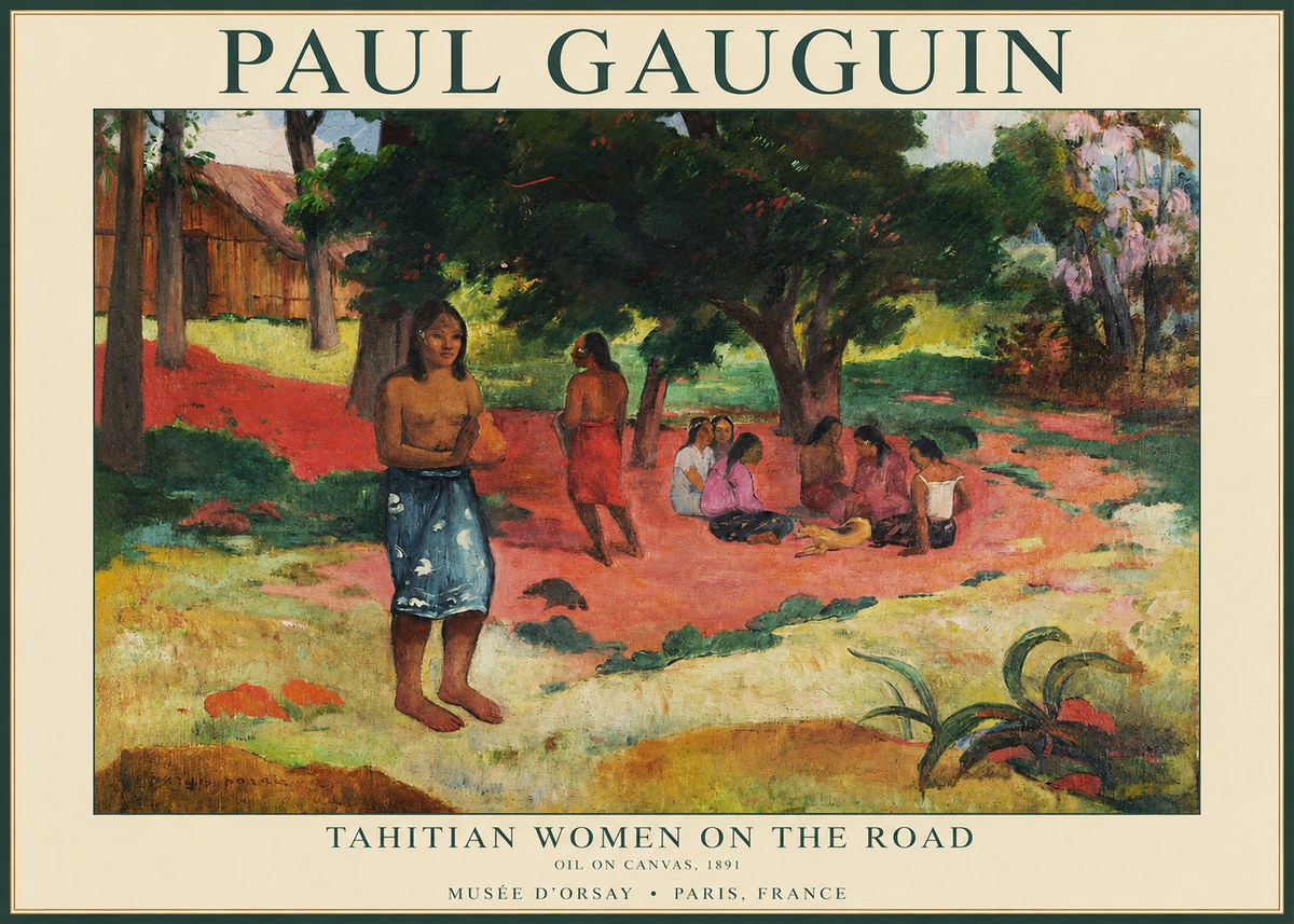 Paul Gauguin Tahitian Women on the Road No1 - Póster