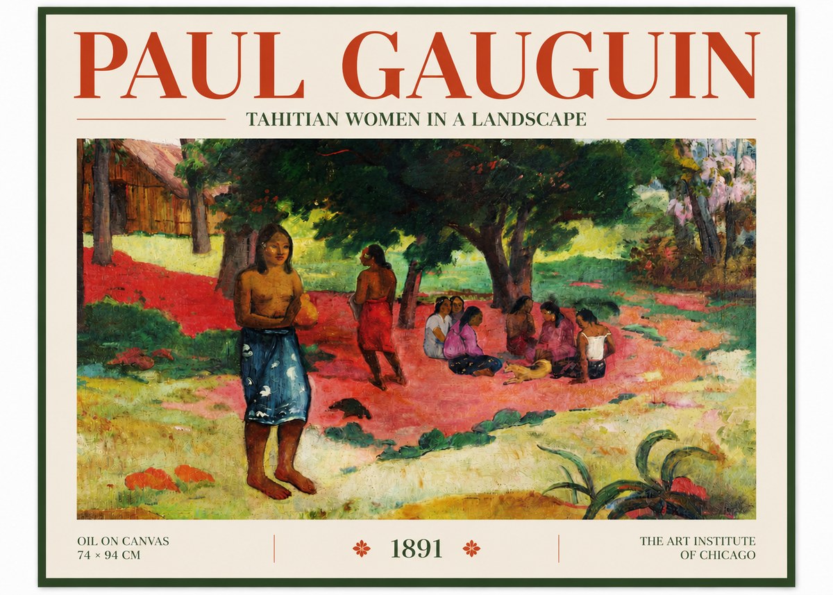Paul Gauguin Tahitian Women on the Road No5 - Póster