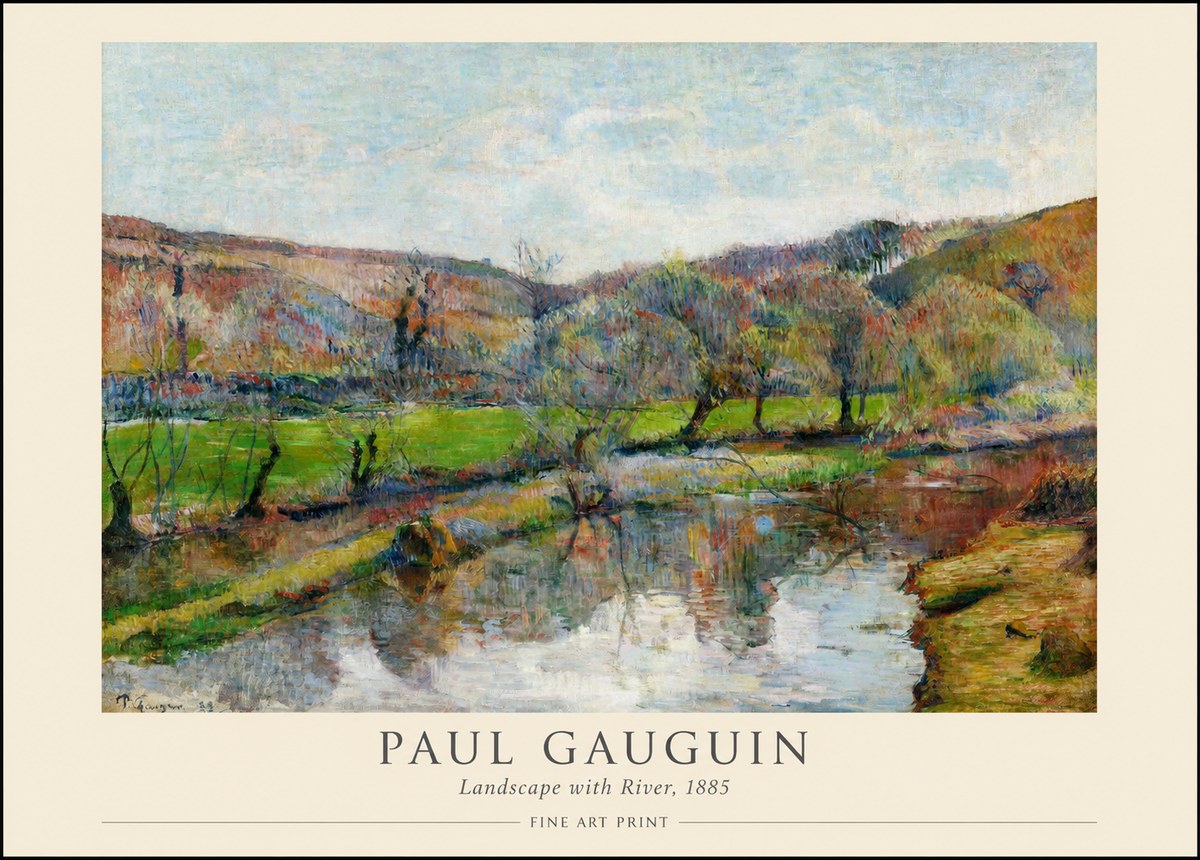 Paul Gauguin Landscape with River, 1885 No1 - Póster