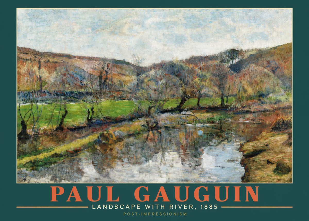 Paul Gauguin Landscape with River, 1885 No3 - Póster