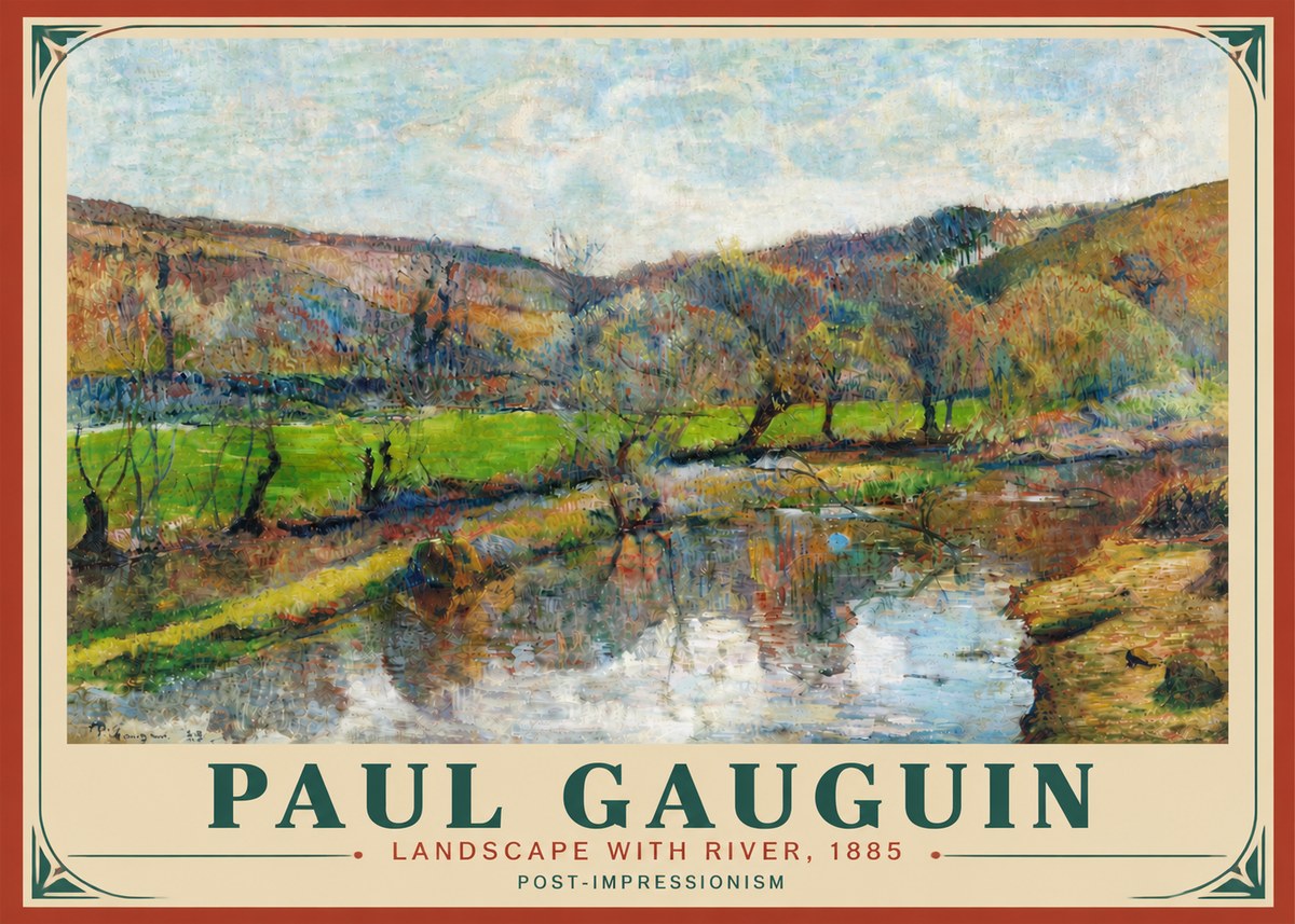 Paul Gauguin Landscape with River, 1885 No4 - Póster