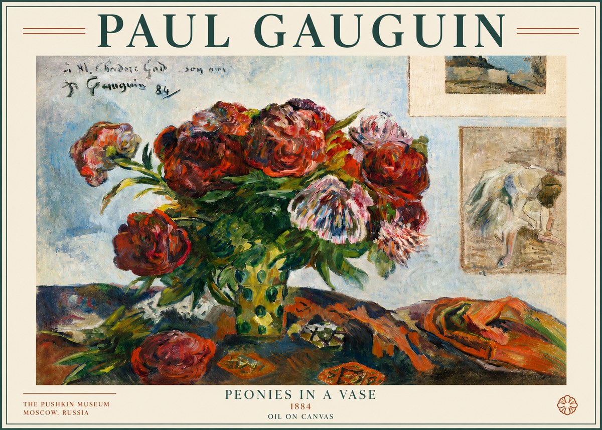Paul Gauguin Peonies in a Vase No3 - Póster