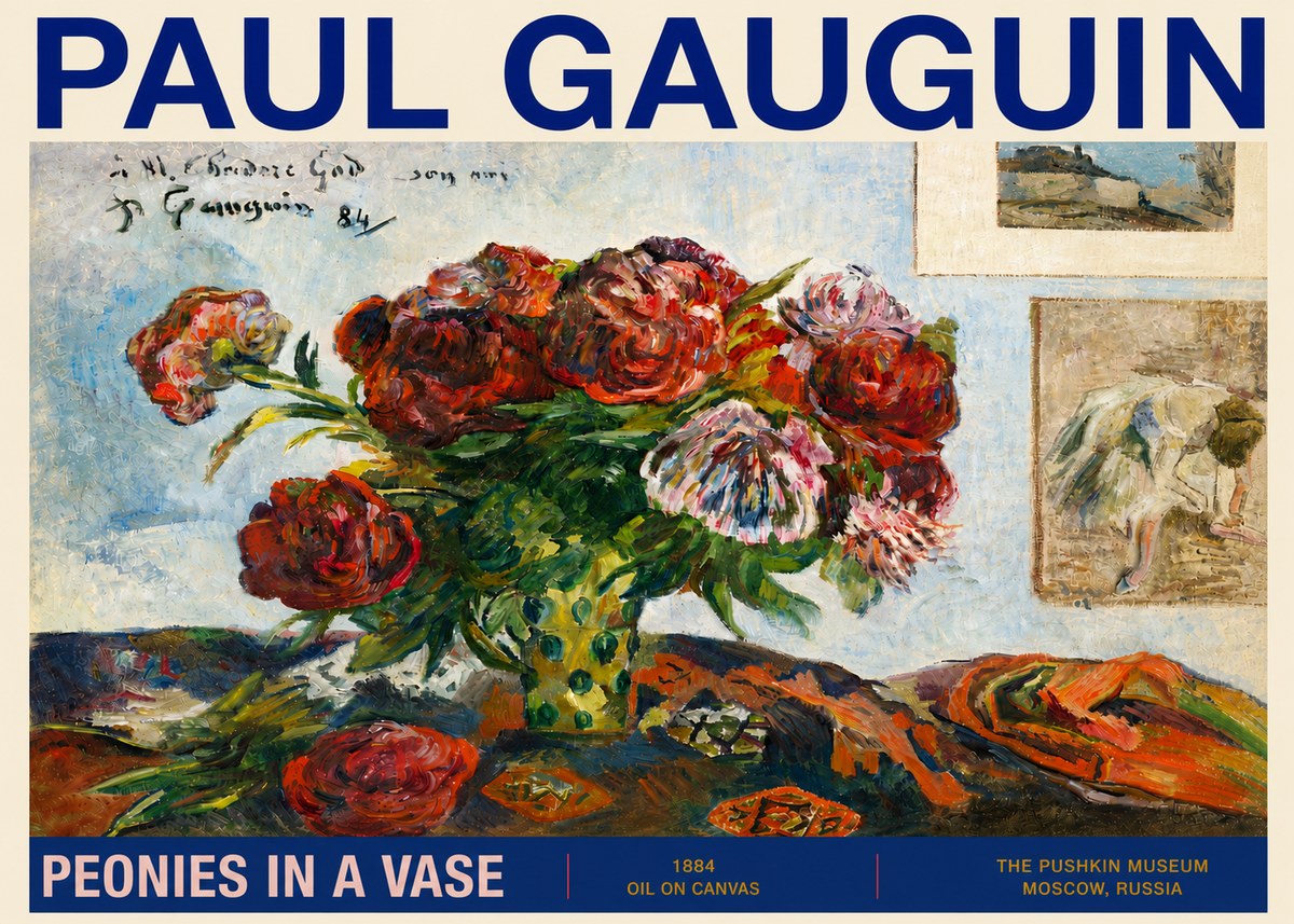 Paul Gauguin Peonies in a Vase No4 - Póster