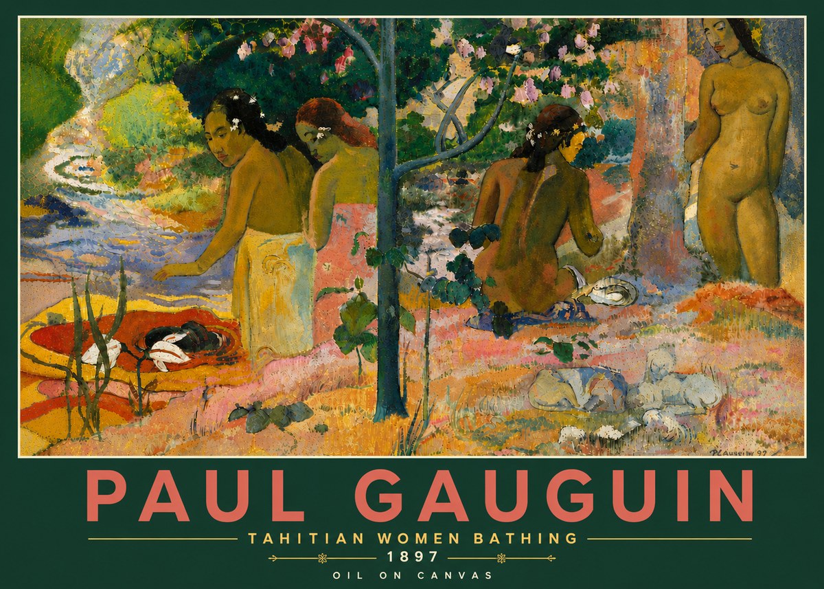 Paul Gauguin Tahitian Women Bathing No6 - Póster
