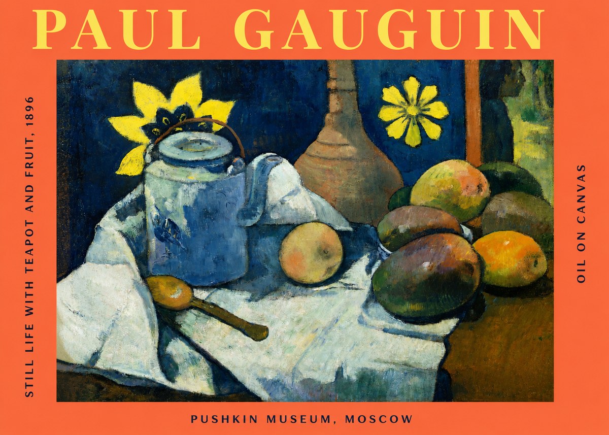 Paul Gauguin Still Life with Teapot and Fruit, 1896 No2 - Póster