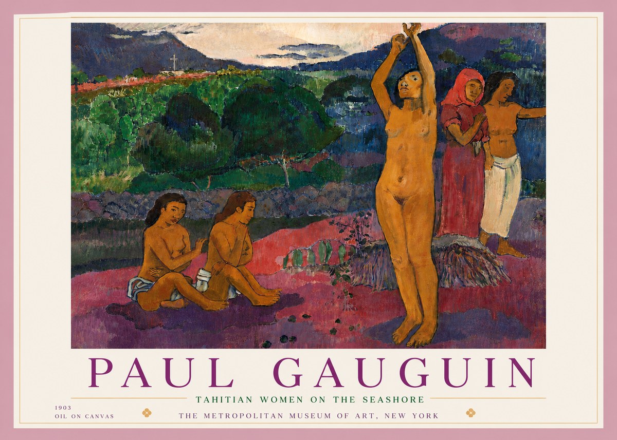 Paul Gauguin Tahitian Women on the Seashore No5 - Póster