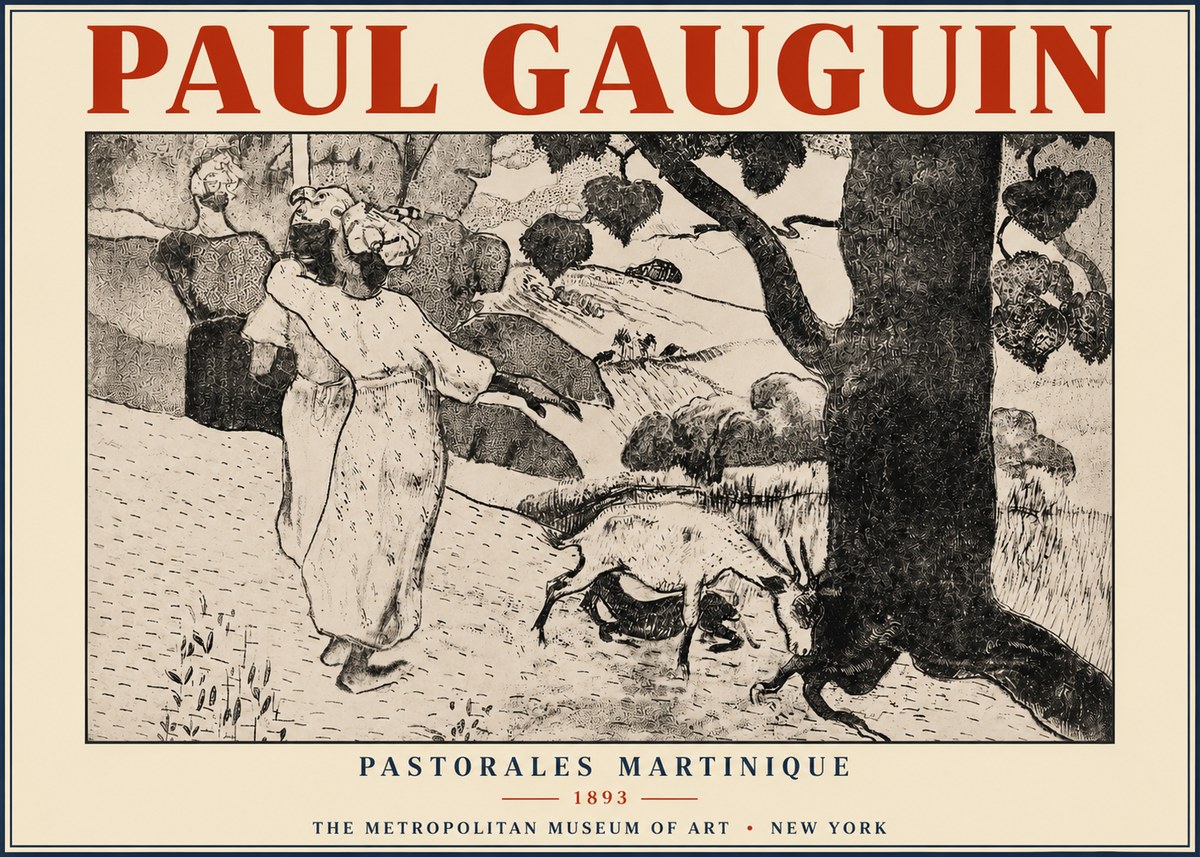 Paul Gauguin Pastorales Martinique No5 - Póster