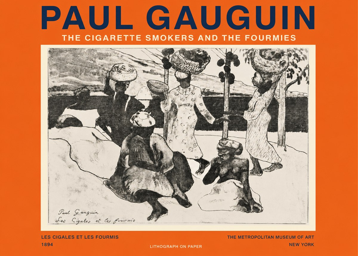 Paul Gauguin The Cigarette Smokers and the Fourmies No2 - Póster